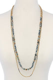 Semi precious stone beaded layered necklace