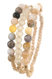 Semi precious bead bracelet set