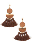 Mix shape link tassel drop dangle earring