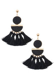 Mix shape link tassel drop dangle earring