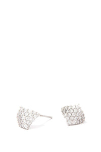 Rhinestone rhombus shape stud earring