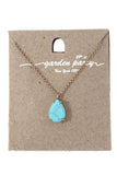 Teardrop shape pendant necklace