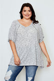 Plus size drop shoulder top