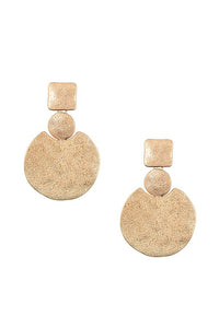Punched Detailed Disk Drop Earring
